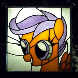 Size: 1900x1900 | Tagged: safe, artist:fetchbeer, derpibooru import, scootaloo, craft, custom, irl, photo, stained glass, stained glass (irl)