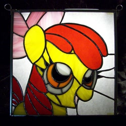 Size: 1900x1900 | Tagged: safe, artist:fetchbeer, derpibooru import, apple bloom, irl, photo, stained glass, stained glass (irl)