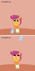 Size: 600x1210 | Tagged: safe, scootaloo, changeling, pegasus, pony, disguised changeling, female, filly, wings