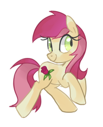 Size: 650x800 | Tagged: safe, artist:kaji-tanii, derpibooru import, roseluck, earth pony, pony, cutie mark, female, mare, solo, two toned mane