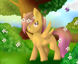 Size: 4290x3510 | Tagged: safe, artist:mrxbluexkarlyle, derpibooru import, scootaloo, bird, flower, solo