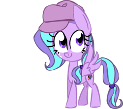 Size: 949x841 | Tagged: safe, artist:mushroomcookiebear, derpibooru import, oc, oc only, pegasus, pony, flitterheart, hat, solo