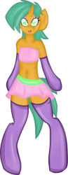 Size: 349x900 | Tagged: safe, artist:rayodragon, derpibooru import, snails, pony, bipedal, clothes, glitter shell, male, skirt, socks, transvestite, trap