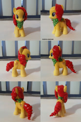 Size: 730x1095 | Tagged: safe, artist:chibisilverwings, derpibooru import, oc, oc only, oc:custard cream, earth pony, pony, bandana, brushable, custom, figure, toy