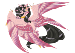 Size: 1024x724 | Tagged: safe, artist:oneiria-fylakas, oc, oc only, oc:ibath, alicorn, pony, seraph, seraphicorn, female, mare, multiple wings, simple background, solo, transparent background