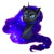 Size: 750x750 | Tagged: safe, artist:nataly77, nightmare moon, alicorn, pony, black coat, female, horn, mare, missing accessory, solo, wings