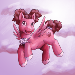 Size: 600x600 | Tagged: safe, artist:sailorptah, derpibooru import, pegasus, pony, but i'm a cat person, cybele, ponified, sky, solo