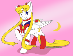 Size: 800x618 | Tagged: safe, artist:kourabiedes, derpibooru import, ponified, sailor moon, serena tsukino, solo, tsukino usagi