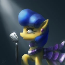 Size: 1565x1565 | Tagged: safe, artist:raikoh, derpibooru import, sapphire shores, microphone, solo