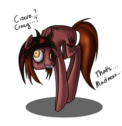 Size: 862x888 | Tagged: safe, artist:myhysteria, derpibooru import, cicero, dark brotherhood, insanity, ponified, skyrim, solo, the elder scrolls