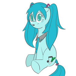 Size: 1000x1000 | Tagged: safe, artist:tastypony, derpibooru import, hatsune miku, ponified, solo, vocaloid