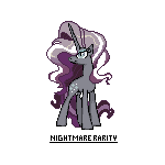 Size: 150x150 | Tagged: safe, artist:kevfin, derpibooru import, nightmare rarity, nightmare grayity, solo, sprite