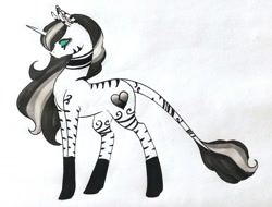 Size: 1024x779 | Tagged: safe, artist:oneiria-fylakas, oc, oc only, oc:shadow heart, pony, unicorn, female, mare, solo, traditional art