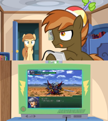 Size: 768x856 | Tagged: safe, derpibooru import, button mash, oc, oc:cream heart, button's adventures, daizengar, exploitable meme, forced meme, meme, obligatory pony, sanger zonvolt, super robot wars, tv meme