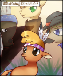 Size: 333x406 | Tagged: safe, artist:solar-slash, derpibooru import, braeburn, chief thunderhooves, little strongheart, sheriff silverstar, disney, disney princess, pocahontas