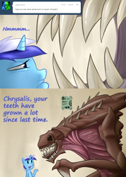 Size: 1000x1400 | Tagged: safe, artist:dazko, derpibooru import, minuette, ask, ask doctor colgate, do you even lift, hydralisk, meme, starcraft, tumblr, zerg