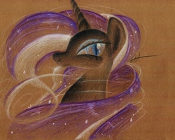 Size: 1024x820 | Tagged: safe, artist:getchanoodlewet, derpibooru import, nightmare rarity, solo, traditional art