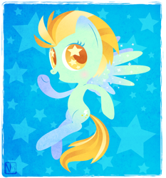 Size: 600x645 | Tagged: safe, artist:disfiguredstick, lightning dust, pegasus, pony, female, flying, mare, solo, stars