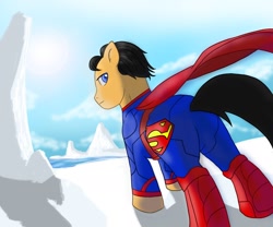 Size: 1296x1080 | Tagged: safe, artist:robothehoobo, derpibooru import, dc comics, new 52, ponified, solo, superman