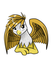 Size: 752x1063 | Tagged: safe, artist:sweeterwho, derpibooru import, griffon, simple background, white background