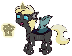 Size: 741x574 | Tagged: safe, artist:gogglesparks, dinky hooves, changeling, changelingified, muffin