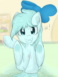 Size: 894x1176 | Tagged: safe, artist:freefraq, derpibooru import, oc, oc only, oc:shiny slime, goo pony, original species, slime, solo