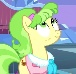 Size: 508x493 | Tagged: safe, screencap, chickadee, ms. peachbottom, games ponies play, scrunchy face