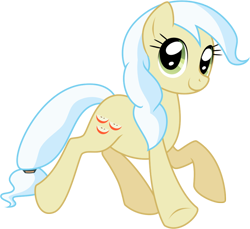 Size: 900x824 | Tagged: safe, artist:kumkrum, derpibooru import, ambrosia, cindy block, earth pony, pony, background pony, female, mare, simple background, smiling, solo, transparent background, trotting, vector