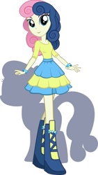 Size: 609x1080 | Tagged: safe, artist:rariedash, derpibooru import, bon bon, sweetie drops, equestria girls, humanized, simple background, smiling, solo, transparent background