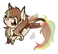 Size: 2661x2480 | Tagged: safe, artist:oneiria-fylakas, oc, oc only, oc:ellie, seapony (g4), chibi, high res, one eye closed, simple background, solo, transparent background, wink