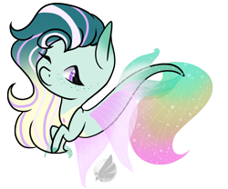 Size: 2976x2480 | Tagged: safe, artist:oneiria-fylakas, oc, oc only, seapony (g4), chibi, female, high res, one eye closed, simple background, solo, transparent background, wink