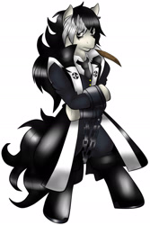 Size: 1285x1919 | Tagged: safe, derpibooru import, earth pony, pony, ace attorney, clothes, dual destinies, male, ponified, ponytail, simon blackquill, solo, stallion