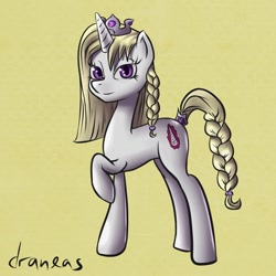 Size: 1100x1100 | Tagged: safe, artist:draneas, princess platinum, pony, 30 minute art challenge, braid, crown