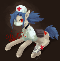 Size: 1954x1972 | Tagged: safe, derpibooru import, bandage, nurse, ponified, skullgirls, solo, valentine (skullgirls)