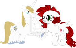 Size: 1024x648 | Tagged: safe, artist:isabellafawn, derpibooru import, prince blueblood, oc, pegasus, pony, canon x oc, female, male, shipping, simple background, straight, transparent background, vector