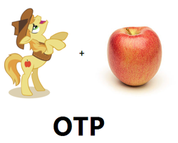 Size: 430x346 | Tagged: safe, derpibooru import, braeburn, apple, cargo ship, everypony's gay for braeburn, exploitable meme, gay, joke shipping, male, otp, pun, self ponidox, shipping