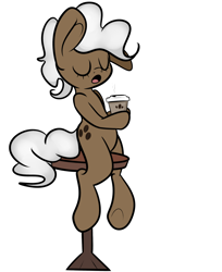 Size: 784x963 | Tagged: safe, artist:extradan, derpibooru import, coffee, java, solo, underhoof