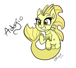 Size: 1000x900 | Tagged: safe, artist:wubcakeva, adagio dazzle, siren, adoragio, cute, solo, true form, younger