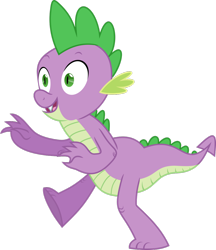 Size: 1024x1184 | Tagged: safe, artist:hawk9mm, derpibooru import, spike, dragon, secret of my excess, greed spike, male, open mouth, simple background, smiling, solo, teenage spike, transparent background, vector, walking