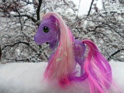 Size: 1024x768 | Tagged: safe, glitterbelle, g3, simple background, snow, toy, white background