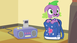 Size: 1920x1080 | Tagged: safe, derpibooru import, screencap, spike, dog, equestria girls, equestria girls (movie), backpack, male, paws, solo, spike the dog