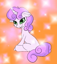 Size: 1349x1519 | Tagged: safe, artist:linnyillustrates, derpibooru import, sweetie belle, pony, unicorn, sitting, solo