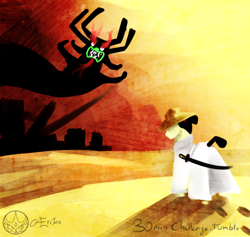 Size: 1000x948 | Tagged: safe, artist:aeritus, 30 minute art challenge, aku, ponified, samurai jack