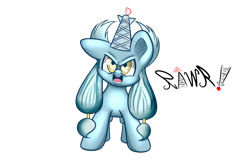 Size: 1024x683 | Tagged: safe, artist:extradan, derpibooru import, oc, oc only, floppy ears, glare, looking at you, open mouth, pylon, pylon pony, rawr, simple background, smirk, solo, transparent background