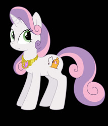 Size: 827x966 | Tagged: dead source, safe, artist:silverwingbrony, derpibooru import, sweetie belle, alternate hairstyle, cute, cutie mark, elements of harmony, necklace, older, solo