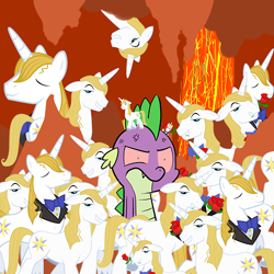 Size: 500x500 | Tagged: safe, derpibooru import, prince blueblood, spike, dragon, ask, ask-stoner-spike, hell, lava, multeity, tumblr