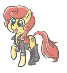 Size: 325x357 | Tagged: safe, artist:gabriev666, oc, oc only, oc:mandomommy, earth pony, pony, clothes, jacket, shoes