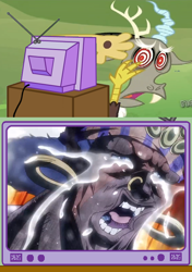 Size: 564x800 | Tagged: safe, derpibooru import, discord, crying, do not want, esidisi, exploitable meme, faic, jojo's bizarre adventure, meme, tv meme