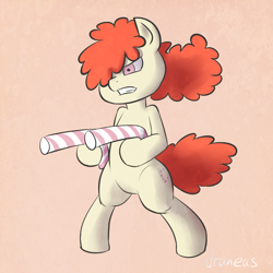 Size: 900x900 | Tagged: safe, artist:draneas, derpibooru import, twist, pony, 30 minute art challenge, bipedal, candy cane, solo, standing