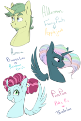 Size: 2000x3000 | Tagged: safe, artist:farewelldecency, oc, oc only, crack shipping, magical lesbian spawn, offspring, parent:applejack, parent:fancypants, parent:pinkie pie, parent:princess luna, parent:rainbow dash, parent:thunderlane, parents:fancyjack, parents:pinkielane